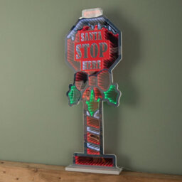 Samuel Alexander 90Cm Light Up Santa Stop Here Sign Christmas Infinity Decoration With Leds - thumbnail 4