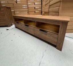 Furneo Tv Stand Dark Oak Effect 170Cm Unit Cabinet White Led Lights Prestigio 02 - thumbnail 4