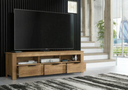 Furneo Tv Stand Dark Oak Effect 170Cm Unit Cabinet White Led Lights Prestigio 02 - thumbnail 2