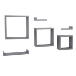 Core Products Light Grey Floating Wall Shelves - 6-Piece Hudson Narrow Set For Display And Storage - thumbnail 5