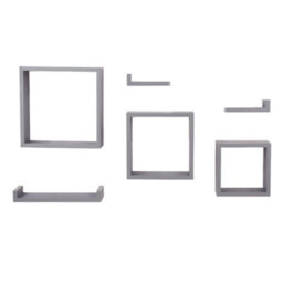 Core Products Light Grey Floating Wall Shelves - 6-Piece Hudson Narrow Set For Display And Storage - thumbnail 6