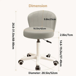 Modern Armless Swivel Chair With Wheels Adjustable Desk Chair - thumbnail 2