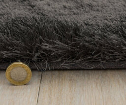 Grey Soft Shaggy Plain Handmade Modern Sparkle Dining Room Bedroom & Living Room Rug-65Cm X 135Cm - thumbnail 2