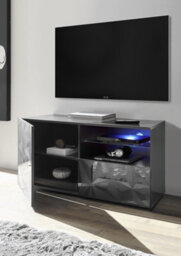 FurniComp LTD Funicomp Evora 1 Door 1 Drawer Grey Gloss Tv Stand - thumbnail 2