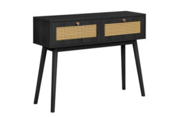 Birlea Croxley Console Table Black Rattan Hall Dressing Table - thumbnail 4