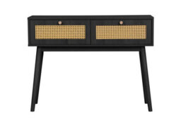 Birlea Croxley Console Table Black Rattan Hall Dressing Table - thumbnail 5