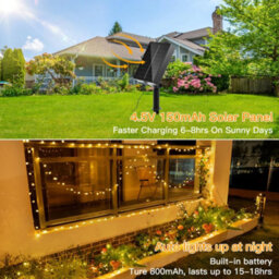 Ollny Solar Crystal Ball Fairy String Lights 12M 100 Led Warm White With 8 Modes Waterproof Gazebo Wedding Tree Party Decorations - thumbnail 6