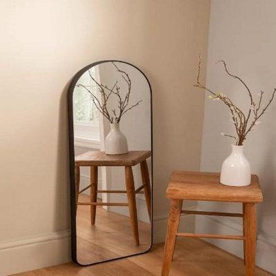 Biznest 35.5X100Cm Black Arched Mirror Wall Mirror For Living Room Bedroom Hallway Home Decor Birthday House Warming