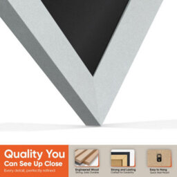 "30X17"" Silver Sleek Vinyl Record Frame With Black Mount For 12 Inch Lp Album Cover & Disc - Ak Frames" - thumbnail 3
