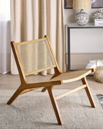 Beliani Armchair Middletown Mahogany Natural - thumbnail 2