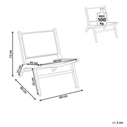 Beliani Armchair Middletown Mahogany Natural - thumbnail 3