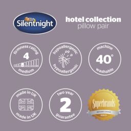 Silentnight Luxury Hotel Medium Hypoallergenic Pillow, Pair Of 2 - thumbnail 8