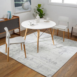 Livabliss Square Monaco-Abstract Grey Ivory Modern Marble Living Dining Bedroom Rug 200 X 200 Cm Easy Care, Non Shedding - thumbnail 2
