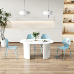 Costway Set Of 4 Dining Chair Metal Kitchen Bar Chair Stool Armless Accent Side Chair - thumbnail 4