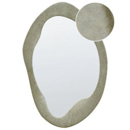 Beliani Wall Mirror Lenax 59 Cm 90 Cm Velvet Olive Green - thumbnail 1