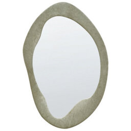 Beliani Wall Mirror Lenax 59 Cm 90 Cm Velvet Olive Green - thumbnail 4