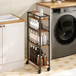 Kitchen Storage Cart Rolling Cart For Small Space Versatile Serving Trolley - thumbnail 3
