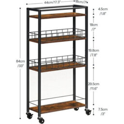 Kitchen Storage Cart Rolling Cart For Small Space Versatile Serving Trolley - thumbnail 2