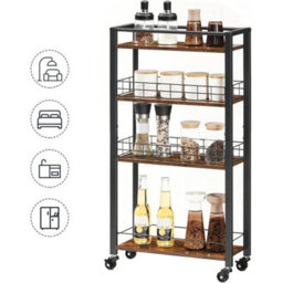 Kitchen Storage Cart Rolling Cart For Small Space Versatile Serving Trolley - thumbnail 5