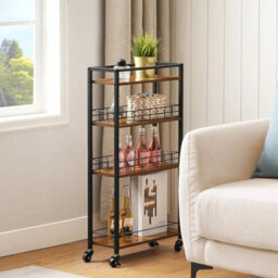 Kitchen Storage Cart Rolling Cart For Small Space Versatile Serving Trolley - thumbnail 4