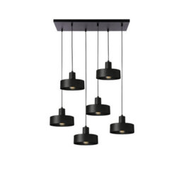 Luminosa Lighting Luminosa Velyo Cluster Pendant Ceiling Light Black 6X E27 - thumbnail 1