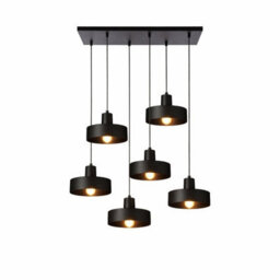 Luminosa Lighting Luminosa Velyo Cluster Pendant Ceiling Light Black 6X E27 - thumbnail 2