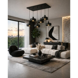 Luminosa Lighting Luminosa Velyo Cluster Pendant Ceiling Light Black 6X E27 - thumbnail 3