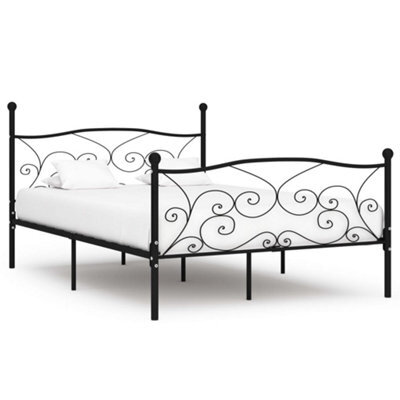 Berkfield Bed Frame With Slatted Base Black Metal 120X200 Cm - image 1