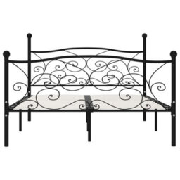 Berkfield Bed Frame With Slatted Base Black Metal 120X200 Cm - thumbnail 3