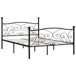 Berkfield Bed Frame With Slatted Base Black Metal 120X200 Cm - thumbnail 2