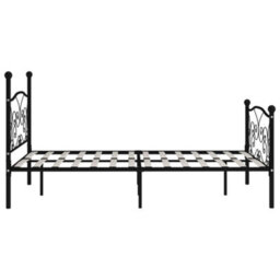 Berkfield Bed Frame With Slatted Base Black Metal 120X200 Cm - thumbnail 4