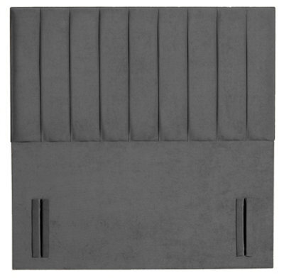 "Adore Designs Portland Plush Velvet 4Ft6 Double 50"" Floor Standing Headboard - Grey"