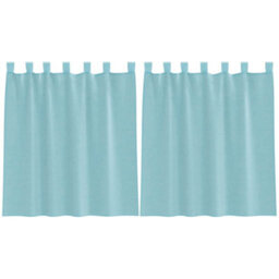 Berkfield Durable Voile Curtains With Loops 2 Pcs Turquoise 140X140 Cm