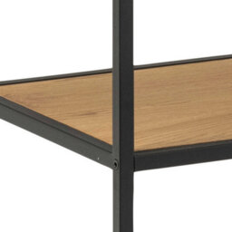 Wyld Haus El Paso 4-Shelf Step Design Bookcase - Black Steel Frame & Wild Oak-Effect Shelves - thumbnail 6