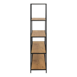 Wyld Haus El Paso 4-Shelf Step Design Bookcase - Black Steel Frame & Wild Oak-Effect Shelves - thumbnail 4