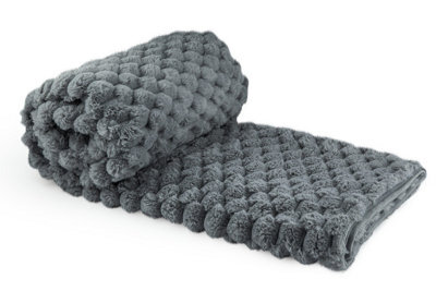 Leah Collection Deluxe Throw In Charcoal - image 1