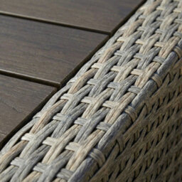 Home Source Trapani Rattan 4 Piece Taupe Outdoor Garden Furniture Chair Sofa Table Set - thumbnail 4