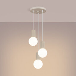 Luminosa Lighting Luminosa Halo Cluster Pendant Ceiling Light Beige 3X G9 - thumbnail 2