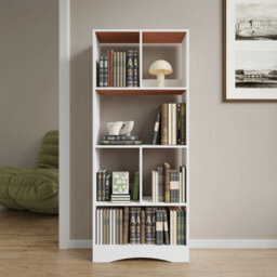 4 Tier Wooden Bookcase Cupboard With Doors Storage Shelving Display Cabinet Unit - thumbnail 4