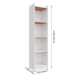 4 Tier Wooden Bookcase Cupboard With Doors Storage Shelving Display Cabinet Unit - thumbnail 2
