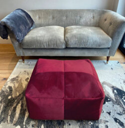Beautiful Beanbags Luxury Plush Velvet Beanbag Mega Cube Xl Pouffe Bean Bags - Magenta