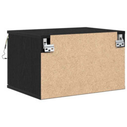 Berkfield Bedside Cabinet With Led Wall-Mounted Black Oak 50X36X30 Cm - thumbnail 8