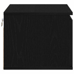 Berkfield Bedside Cabinet With Led Wall-Mounted Black Oak 50X36X30 Cm - thumbnail 7