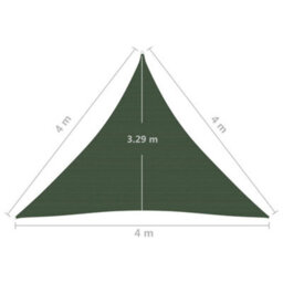 Berkfield Sunshade Sail 160 G/m2 Dark Green 4X4X4 M Hdpe - thumbnail 6