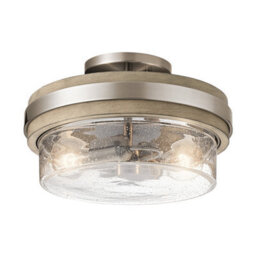Luminosa Lighting Elstead Kichler Grand Bank 2 Light Semi-Flush Mount Antique Grey - thumbnail 1