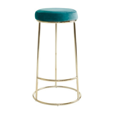 Orsina Manhattan Green Velvet Tall Bar Stool - image 1