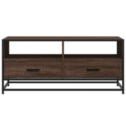 Berkfield Coffee Table Brown Oak 100X50X45 Cm Engineered Wood And Metal - thumbnail 5