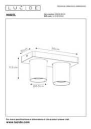 Lucide Nigel Modern Ceiling Spotlight - Led Dim To Warm - Gu10 - 2X5W 2200K/3000K - White - thumbnail 7
