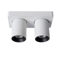 Lucide Nigel Modern Ceiling Spotlight - Led Dim To Warm - Gu10 - 2X5W 2200K/3000K - White - thumbnail 3