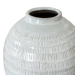 Wyld Haus Terravine White Medium Olpe Ceramic Vase With Textured Finish - thumbnail 3